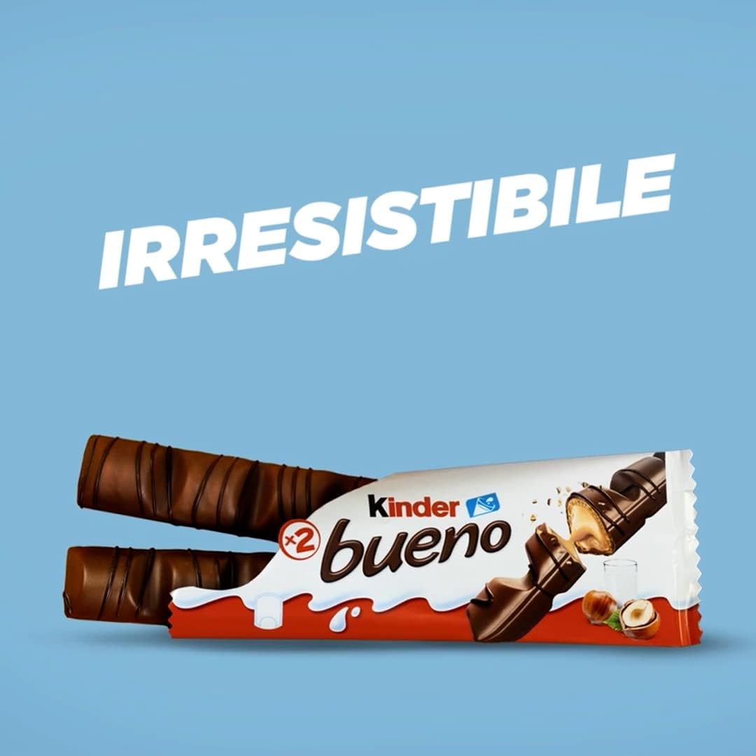 Kinder Bueno, snack al cioccolato, 6 pezzi da 43 gr – Raspada