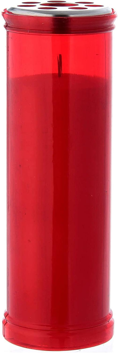 Lumino votivo colore rosso T50 cera bianca