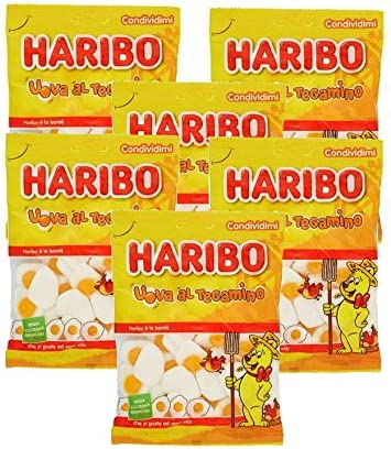 HARIBO Caramelle Uova al Tegamino - 6 Confezioni da 175gr (1050gr)