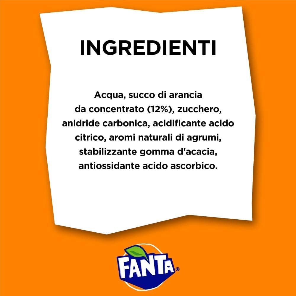 Fanta Aranciata Original Orange Drink PET 450ml Bevanda Gassata Bevanda 100% Arance Italiane 48x