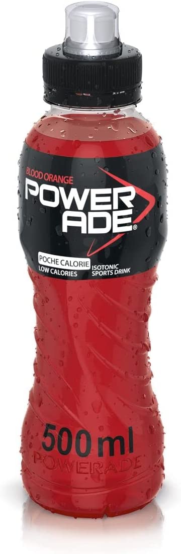 Powerade Blood Orange Sport Drink – 1 Bottiglia da 500 ml, Bevanda Isotonica, Bottiglia Ergonomica in PET 100% Riciclabile con Tappo Sport, Soluzione di Carboidrati e Elettroliti