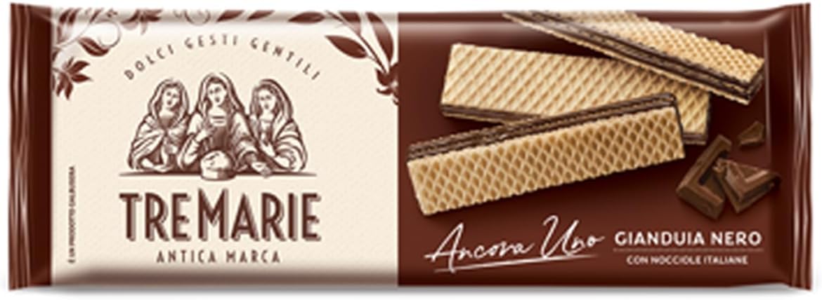 Biscotti Wafer Tre Marie Ancora Uno Gianduia Nero Expo 20 Pz da 45 g