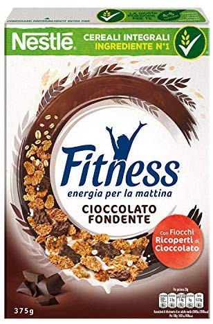 Fitness Dark Chocolate Cereali Fiocchi di Frumento e Fiocchi Ricoperti di Cioccolato Fondente - 4 pezzi da 375 g [1500 g]