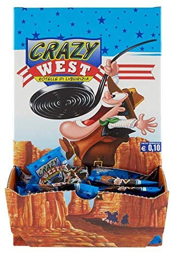 Gelco Maxi Crazy West, Caramella Gommosa Gusto Liquirizia, 200 Rotelle Liquirizia Monopezzi