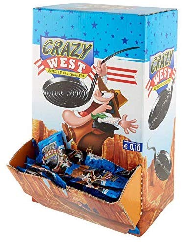 Gelco Maxi Crazy West, Caramella Gommosa Gusto Liquirizia, 200 Rotelle Liquirizia Monopezzi