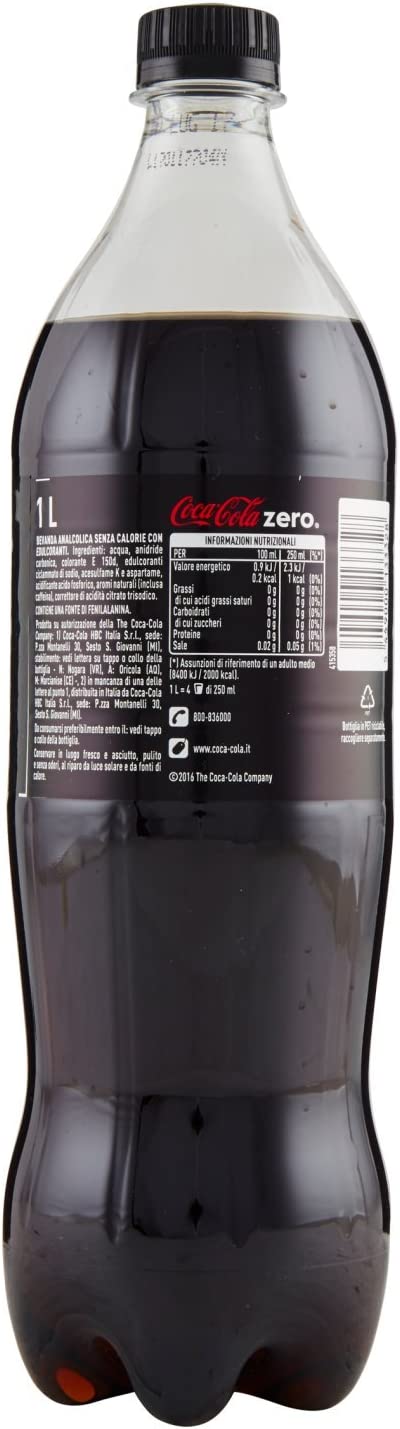 Coca-Cola Zero Zuccheri Zero Calorie, 1L