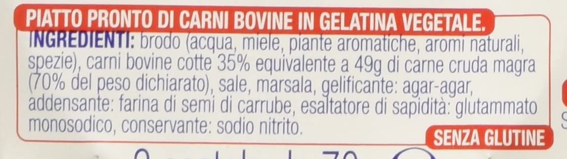 Simmenthal - Piatto pronto di carni bovine in gelatina vegetale, 1,5% di grassi - 4 confezioni da 3 scatole da 70 g [840 g, 12 scatole]