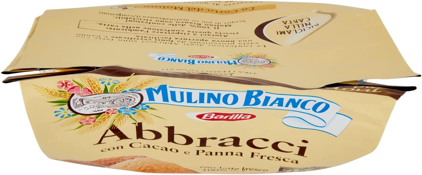 Mulino Bianco Biscotti Frollini Abbracci con Cacao e Panna Fresca, Senza Olio di Palma, Colazione Ricca di Gusto, 1 Kg