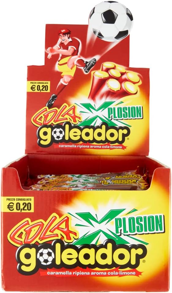 Goleador Xplosion Cola, Caramelle Gommose Ripiene, Gusto Cola, Box da 150 Caramelle Incartate Singolarmente - Idee Regalo per Compleanni e Feste