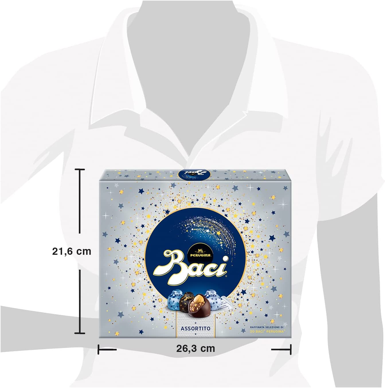 BACI PERUGINA Cioccolatini Assortiti Classico, al Latte e Fondentissimo 70% Scatola 250g