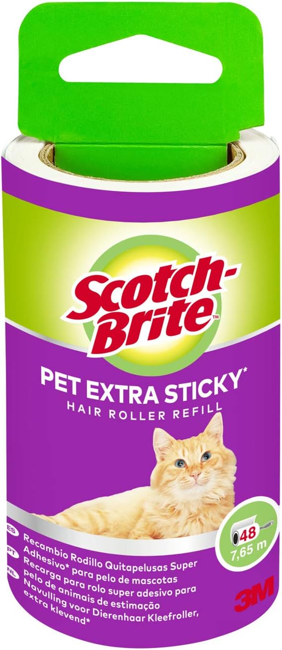 Scotch-Brite Ricarica Spazzola per Rimuovere i Peli di Animali Domestici Super Adesiva