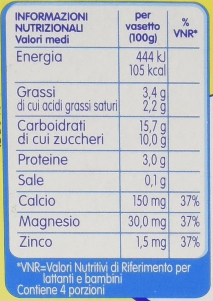 Nestlé Mio - Merenda al Latte Pera, senza Glutine, da 6 Mesi - 3 confezioni da 4 vasetti di plastica da 100 g [12 vasetti, 1200 g]