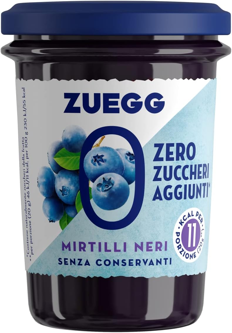 Zuegg Confettura Mirtilli Neri Zero Zuccheri, 220g