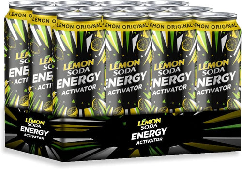 Lemonsoda Energy Activator - gusto LEMON ORIGINAL - 33 cl 330ml [Confezione da 12] - Lemon Soda Limone (New Packaging)