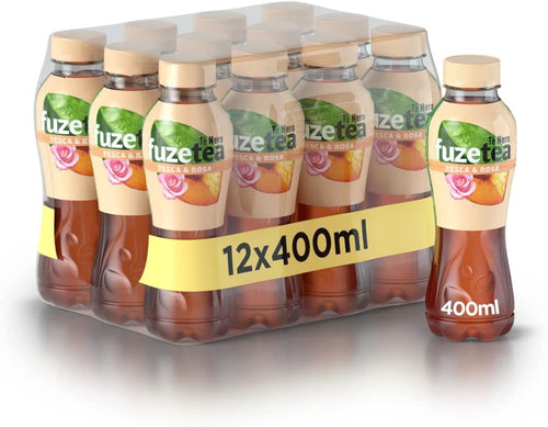 Fuzetea Pesca E Rosa 12 Bottiglie Da 400 Ml, Bevanda Analcolica, Tè Nero Pesca e Rosa