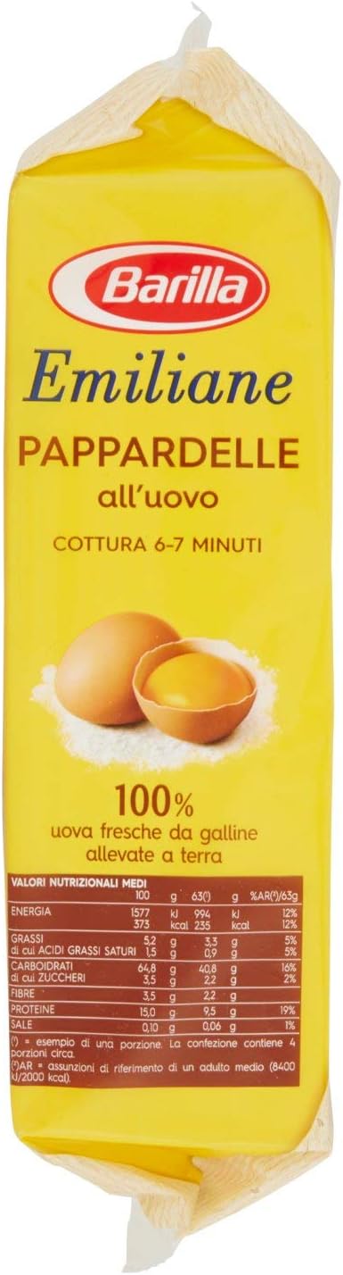 Barilla Emiliane Pappardelle all'Uovo, Cottura 7 Minuti - 250 gr