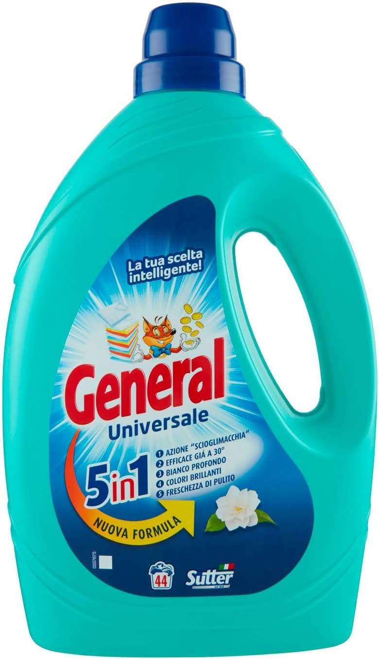 General Detersivo Lavatrice Liquido Universale 44 Lavaggi, 1980ml