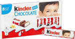 Ferrero, Kinder Chocolate Barrette di Cioccolato al Latte 100 g - Scatola con 10 confezioni da 8 barrette