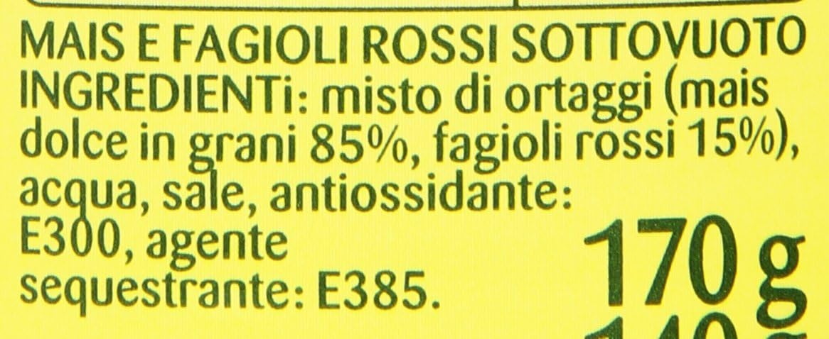 Bonduelle Mais e Fagioli Rossi Cotti al Vapore, 3 x 170g, 510 grammo, 3