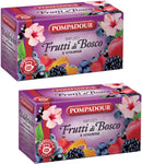 Pompadour 1913 | Infuso Frutti di Bosco e Vitamine | Tisana Senza Caffeina - 2 x 20 Bustine di Tè (120 Gr)