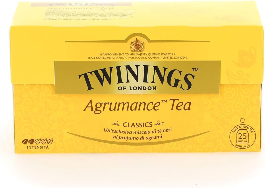 Twinings, Agrumance Tea, Tè Nero Aromatizzato agli Agrumi, Sapore Fresco e Appagante, Infusi e Tisane, 3 Confezioni da 25 Filtri