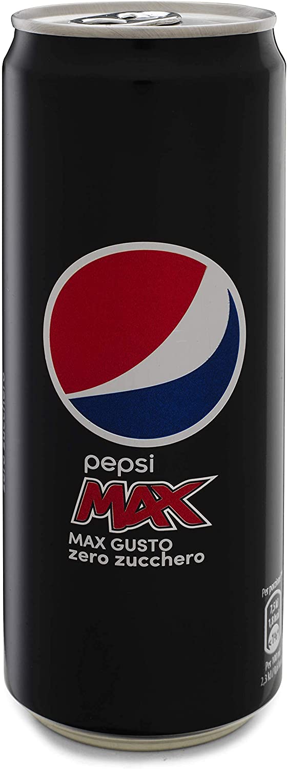 Pepsi Max, Bevanda Analcolica Gusto Cola, Zero Zucchero, Lattina Sleek, Formato da 24x0,33L