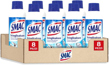 Smac - Scioglicalcare Gel, Detergente Anticalcare Bagno, Azione Igienizzante e Brillantezza, 500 ml x 8 Pezzi