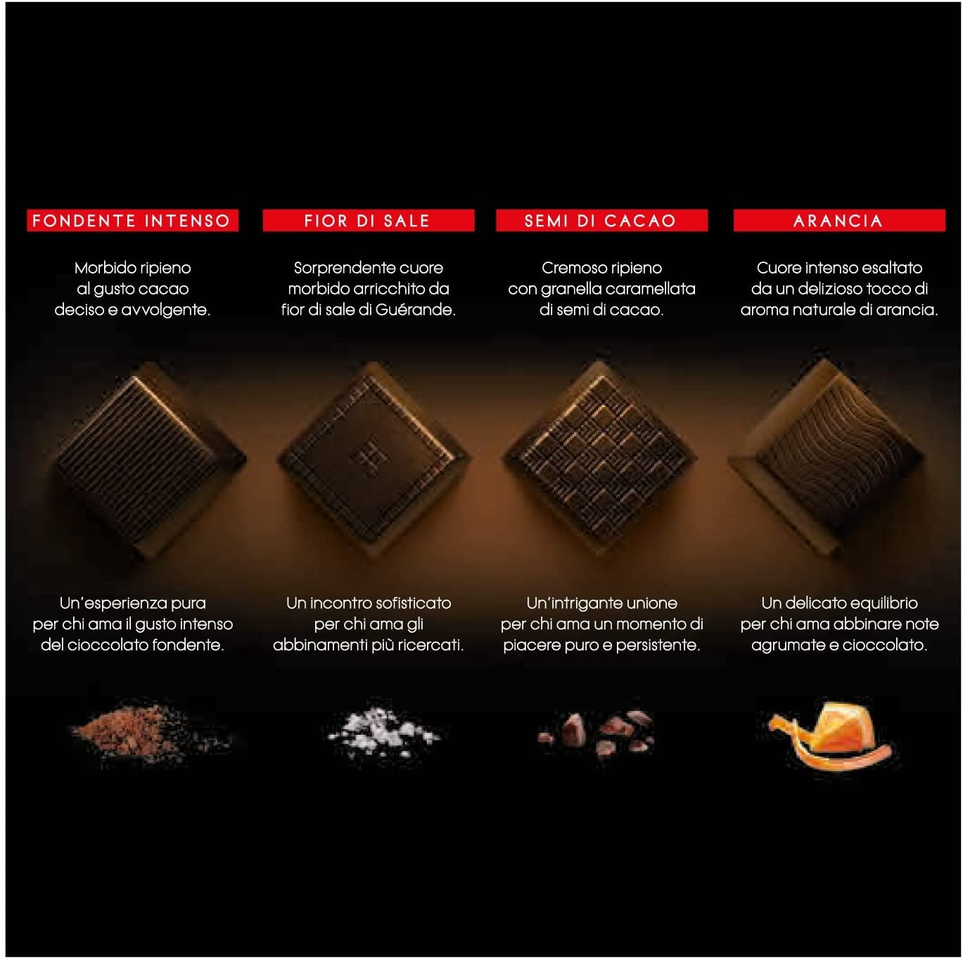 Perugina Nero Selezione Fondente Cioccolatini Assortiti di Cioccolato Fondente Extra Scatola Regalo, 143g