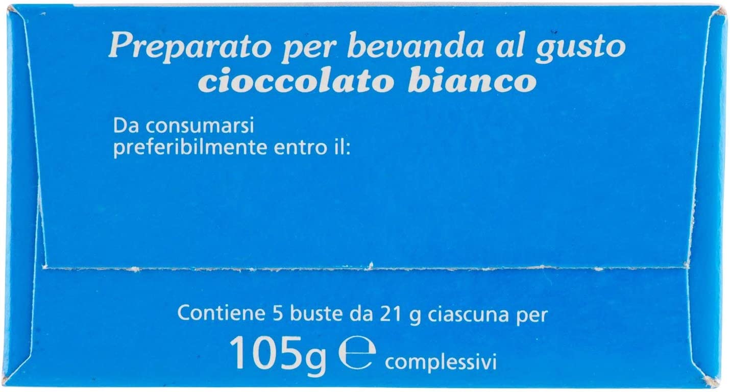 Ciobar - Preparato per bevanda, denso e cremoso, al gusto Cioccolato Bianco - 105 g 5 buste