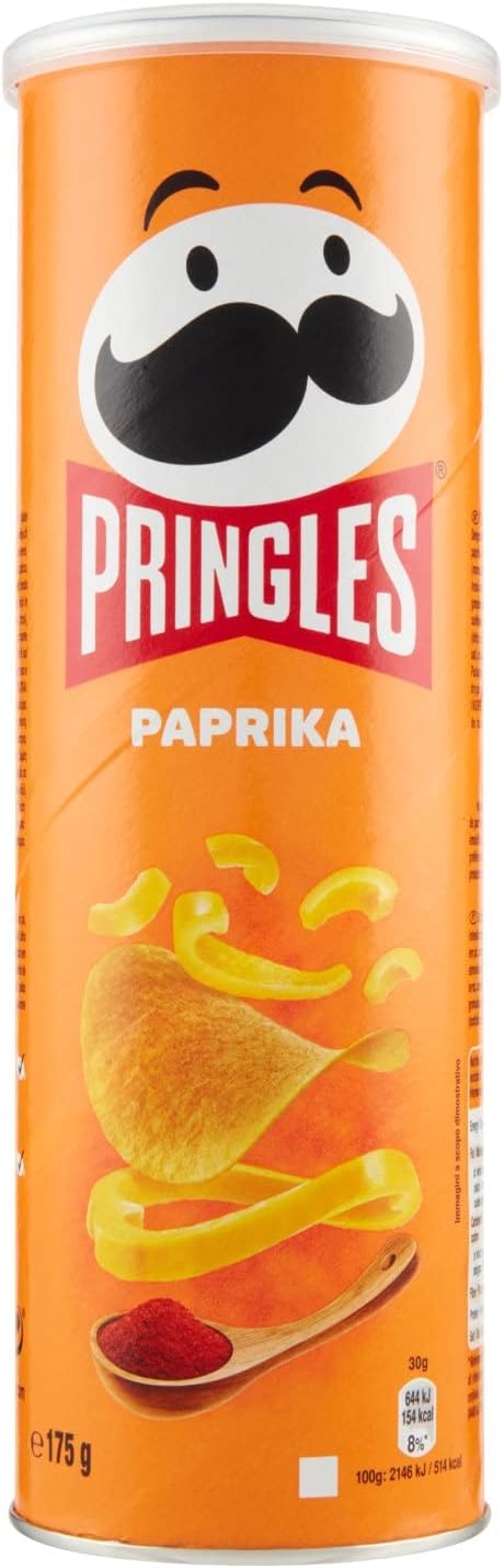 Pringles Paprika Snack a Base di Patate, 175 g, Confezione da 1