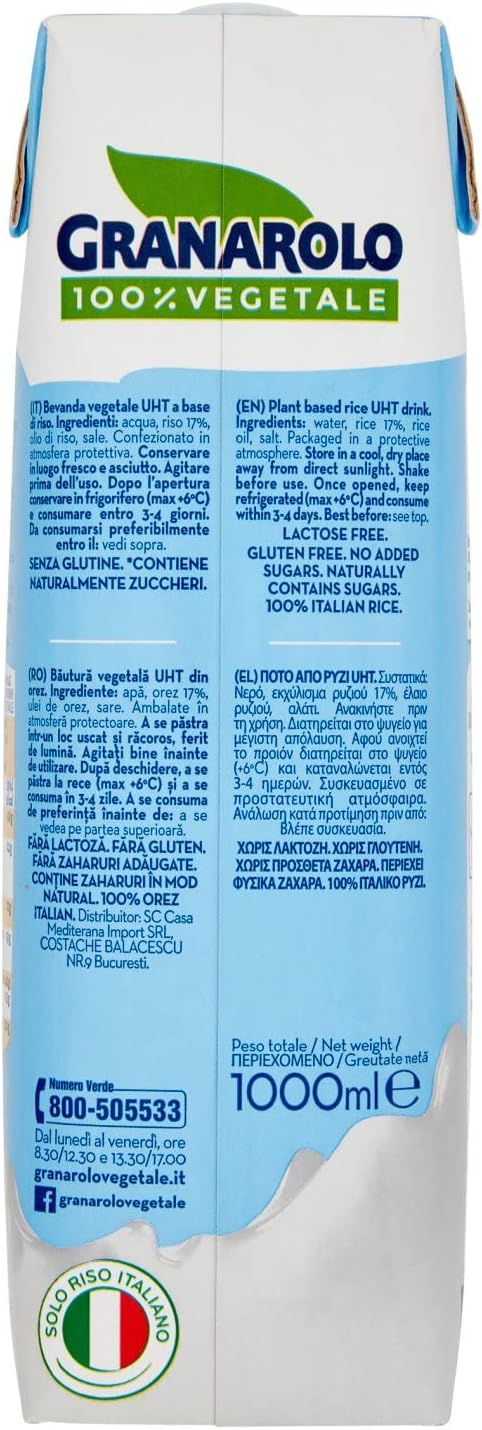 Granarolo Bevanda di Riso UHT 100% Vegetale, 1L