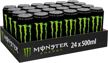 Monster Energy Bevanda Energetica - Lattina, 500 ml, Monster Energy Drink 500 ml (Energy Drink, 24 Lattine)