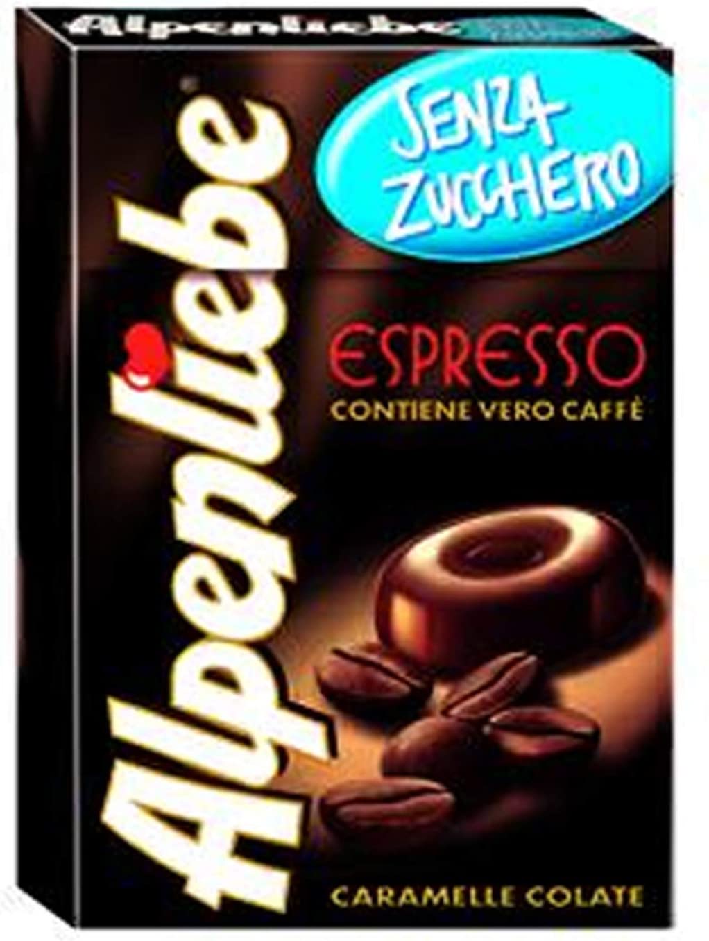 5 ASTUCCI CARAMELLE COLATE ALPENLIEBE AL CAFFE ESPRESSO PACCHETTO SENZA ZUCCHERO