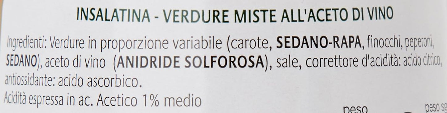 Saclà - Acetelli Insalatina, Verdure Miste All'Aceto Di Vino - 560 g