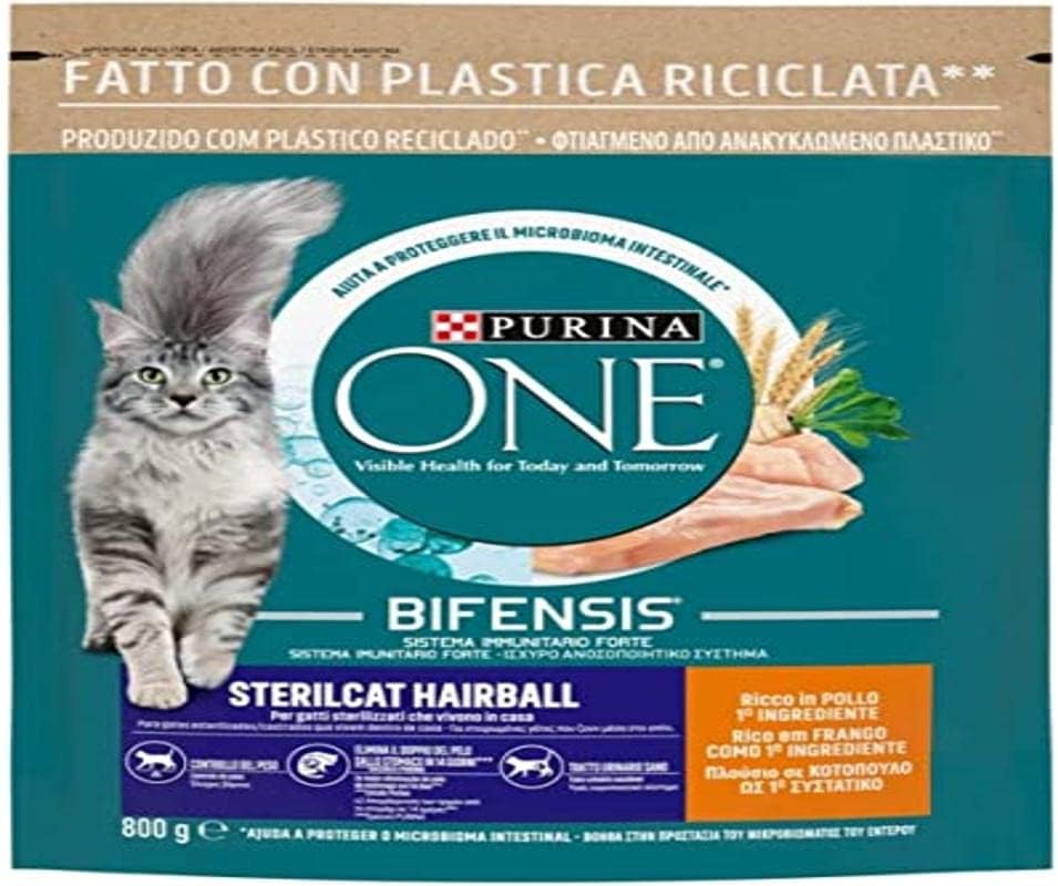 Purina One Bifensis Sterilcat Hairball Crocchette Gatti Sterilizzati Pollo e Cereali 800g