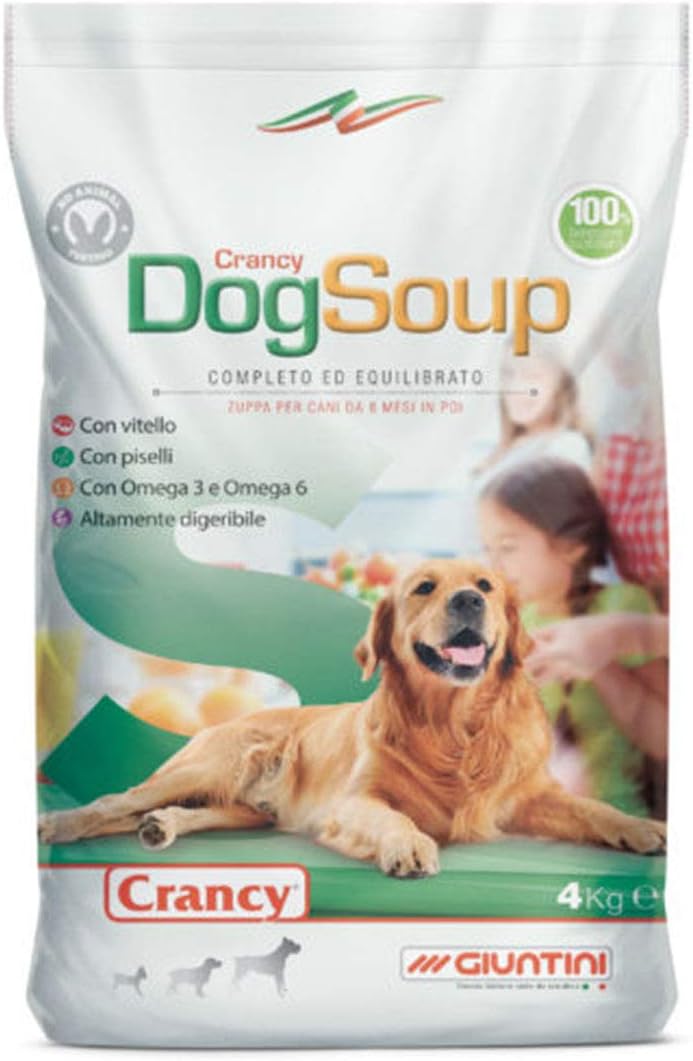 Giuntini Crancy Dog Soup 4kg x 4 Zuppa Completa ed equilibrata con carni, Cereali, Verdure