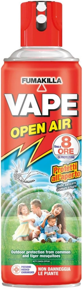 Vape Open Air, Insetticida protezione all'aperto da Zanzare comuni e tigre, Spray per Giardino, 500ml