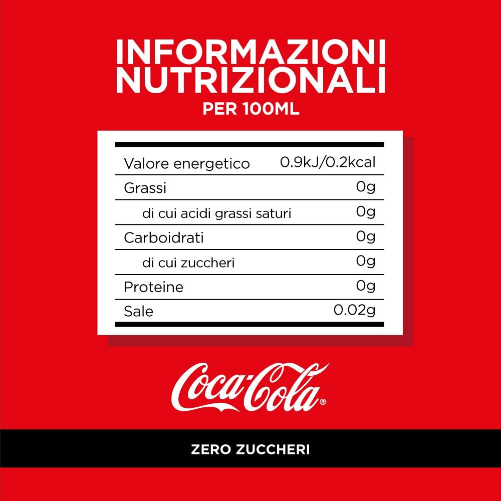 Coca-Cola Zero Zuccheri – 6 Bottiglie da 1 L, Tutto il Gusto della Formula  Coca-Cola Senza Calorie, in bottiglia PET 100% Riciclabile, Bevanda  Analcolica con Edulcoranti : : Alimentari e cura della casa