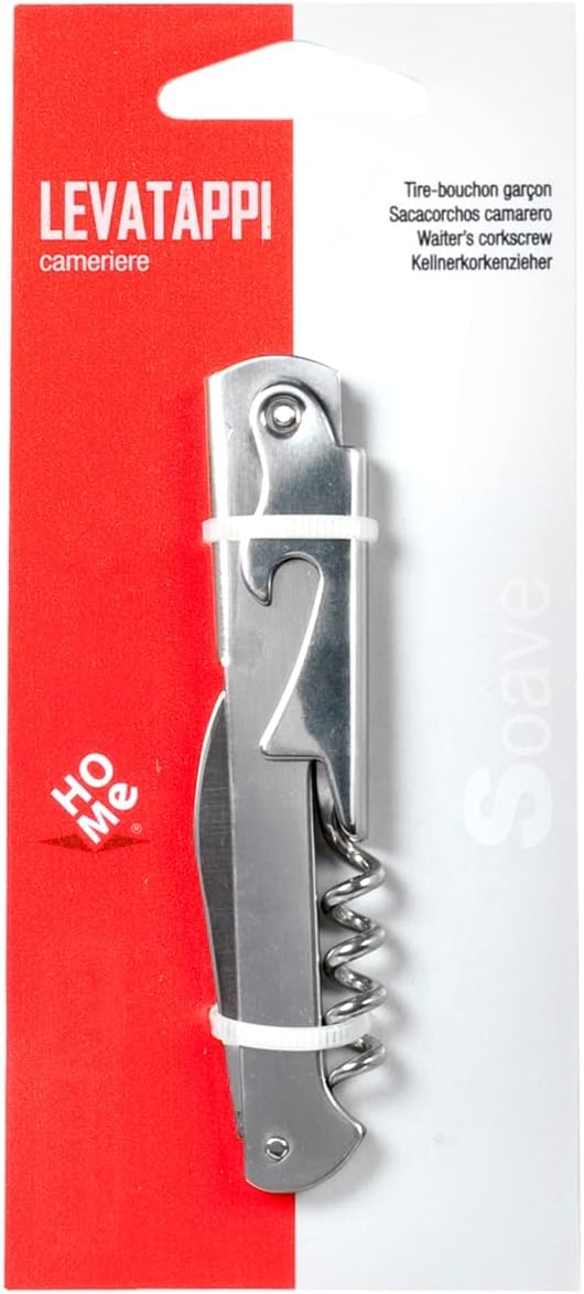 Home Soave Levatappi Cameriere, Metallo, Acciaio, 8x1x17 cm