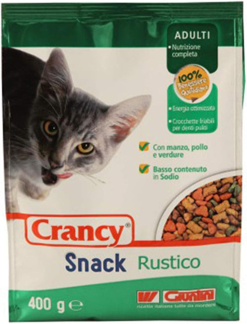 CRANCY SNACK RUSTICO CAT - MANGIME COMPLETO MANZO POLLO VERDURE - 10 PZ X 400GR