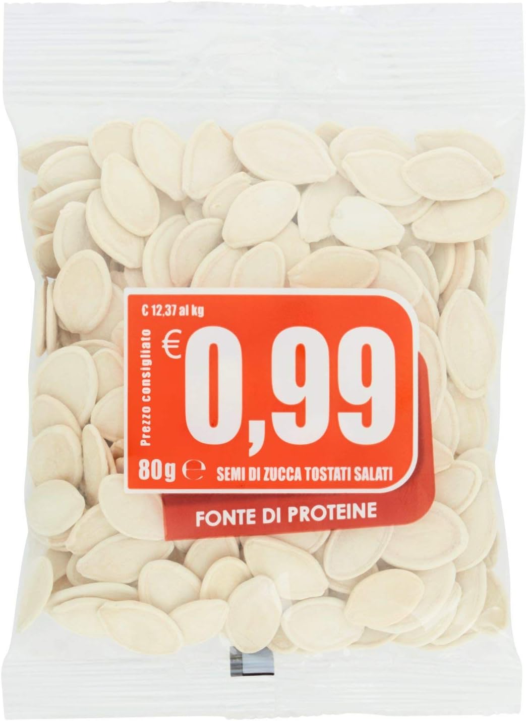 EuroCompany Semi di Zucca Tostati e Salati - 80 gr - [confezione da 12]