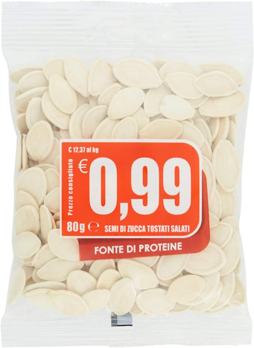 EuroCompany Semi di Zucca Tostati e Salati - 80 gr - [confezione da 12]