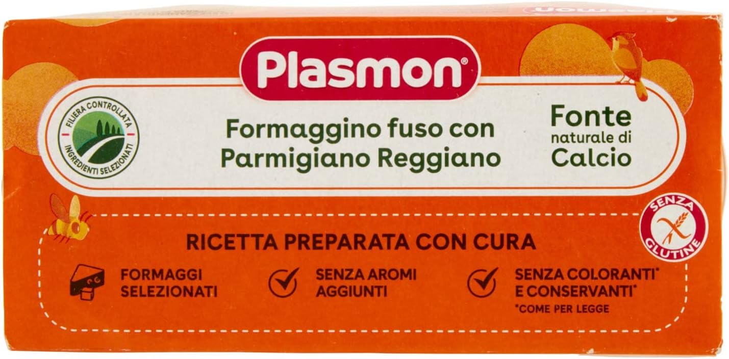 Plasmon Formaggino Fuso e Parmigiano Reggiano Omogeneizzato, 2 x 80g –  Raspada