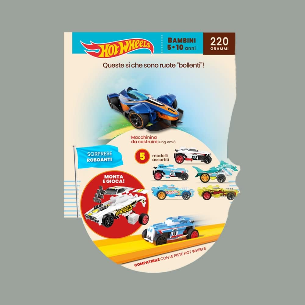 LUCGEL Srl 1 Pz Uovo Cioccolato al Latte con Sorprese HOT WHEELS da 220g anno 2023