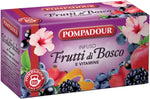Pompadour 1913 | Infuso Frutti di Bosco e Vitamine | Tisana Senza Caffeina - 20 Filtri di Tè (60 Gr)