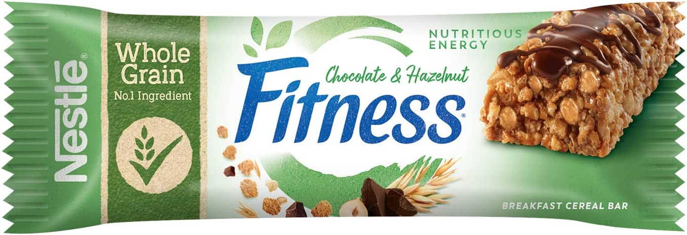 FITNESS CHOCO HAZELNUT Barretta di Cereali Integrali con Cioccolato e al Gusto Nocciola 24 Pezzi