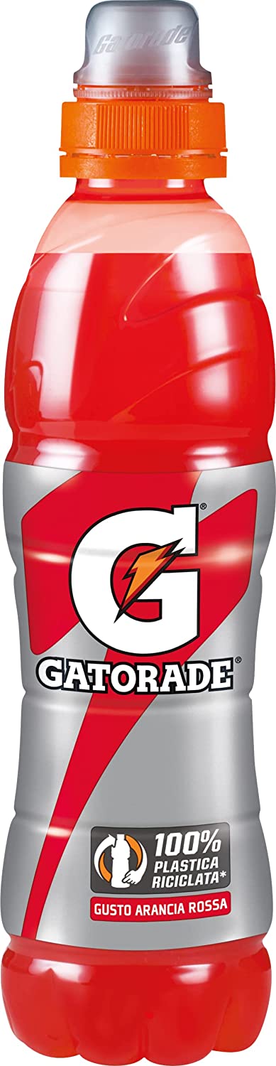 Gatorade, Sport Drink, Bevanda Sportiva non Gassata, Gusto Arancia Rossa, Aiuta il Reintegro dei Sali Minerali Persi, Formato da 500 ml