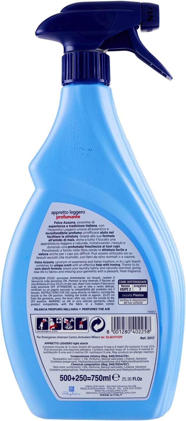 Felce Azzurra Appretto Leggero Spray per Stira Veloce - 750 ml