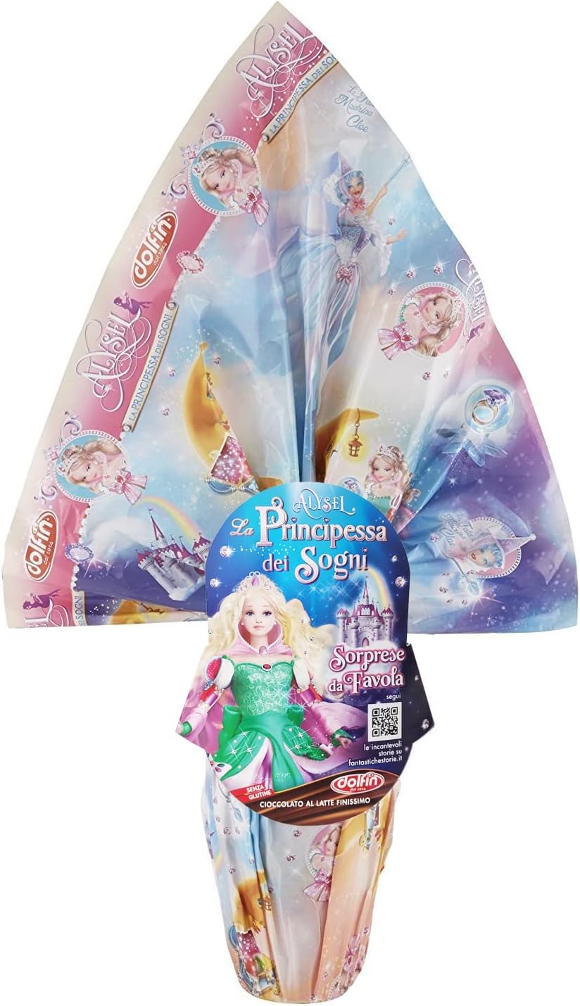 Dolfin - Uovo La Principessa dei Sogni Alysel - Cioccolato a Latte 220 g - con Sorpresa - Uova Pasqua 2022