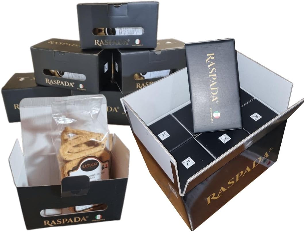 Raspada Taralli Artigianali Pugliesi fatti a mano autentici - Qualità pregiata Made in Italy (Olio d'Oliva, Conf. 6 Astucci)